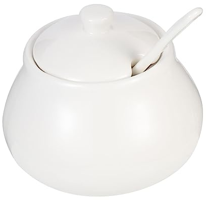 SOLUSTRE Azucarero de Cerámica Recipiente para Almacenar Condimentos de Cocina Dispensador de Azúcar para Cafetería para Mesa de Comedor