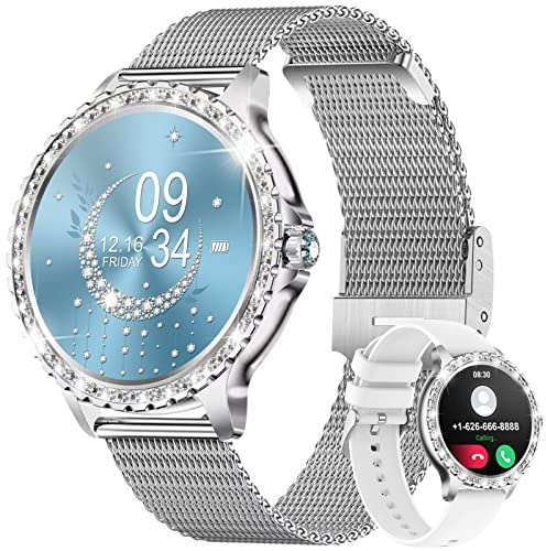 FITFLEX Orologio intelligente da donna con funzione telefonica, 1,35, HD Smart Watch da donna con frequenza cardiaca, contapassi, IP67, impermeabile, orologio fitness con 20 modalità sportive per