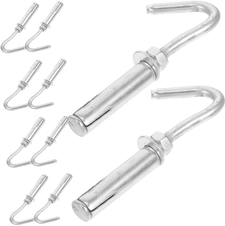 SOPOTUTU 10 piezas Ganchos de Expansión de Metal para Techo Soporte Resistente con Tornillos Carga Pesada para Paredes de Concreto Instalación Rápida y Segura