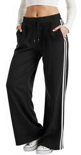 Neteson Pantalones de Chándal para Mujer Pantalones Deportivos Jogger Largos Casual Pantalón Deporte Sueltos Pierna Recta con Bolsillos Cintura Elástica para Jogging Correr Fitness Running Gimnasio