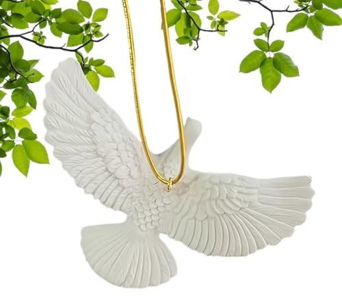 ETUCYNG 3 Stück Weiße Taube Figur ABS Taube Vogel Ornamente 9 × 6 cm Taubes Deko Klein Zum Aufhängen Weihnachtsanhänger Vogelfigur Hochzeitsdeko Künstliche Tauben Garten Frühling Deko Party