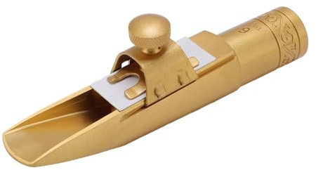 KIMISS Embout de Saxophone Alto avec Embout en Métal en Laiton pour Professionnels et Débutants, Taille 6 amélioré et Confort