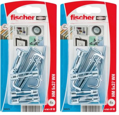 Fischer Tasselli cartongesso HM 5X37 H K con gancio angolare (Confezione da 2)