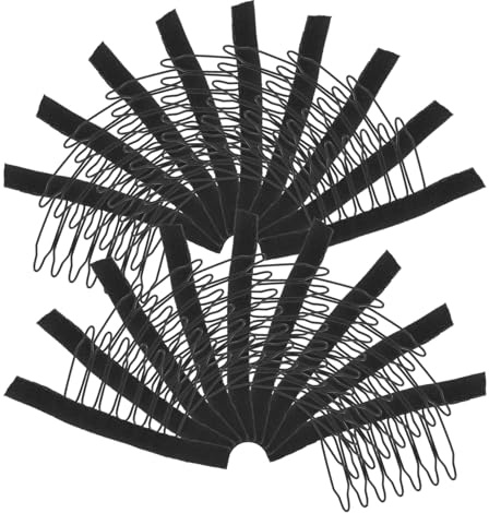 IWOWHERO 100 Stück 100 Stück 7-Zahn Metall Perückenclips Kamm Sicherer Halt Haarverlängerungsclips für Frauen Leichtgewichtige Toupet Clips für Extensions und Perücken Schwarz