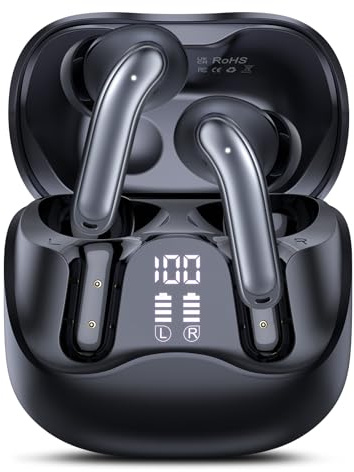 DUCOCUB Hybrid Active Noise Canceling Wireless Earbuds, 6 Mics ENC Clear Call Ear Buds, Hi-Res Audio Deep Bass Bluetooth 5.4 Headphones, 48H Playtime, IP7, 8 EQ Modes, Multipoint Connection