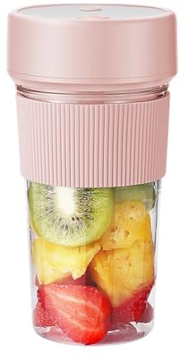 yuhlkopm Licuadora portátil inalámbrica recargable por USB, mini licuadora eléctrica, exprimidor portátil de frutas y verduras, rosa