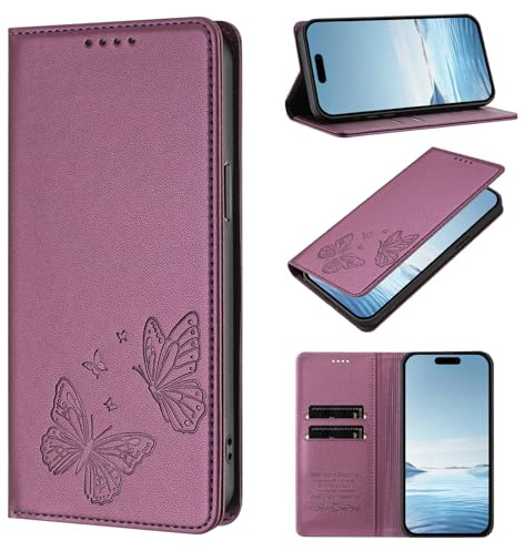 Funda para Motorola Moto Edge 40 Neo Case, Cierre Magnético Función Soporte Bloqueo RFID Flip Billetera de Cuero PU Carcasa Móvil para Motorola Moto Edge 40 Neo, Violeta