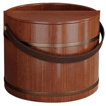 Bañera Para Pies De Madera – Madera Maciza 25x31cm | Lavabo De Spa Para | Cuenco Para Pediluvio Cubierto Con Tapa | Bañera De Inmersión Profunda De Calidad Para Baño De Pies Relajante