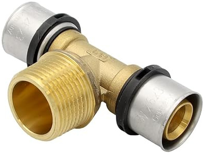 Pipetec Pressfitting T Stück 26x3 1 Zoll Aussengewinde TH Kontur Verbundrohr, DVGW, TH-Profil