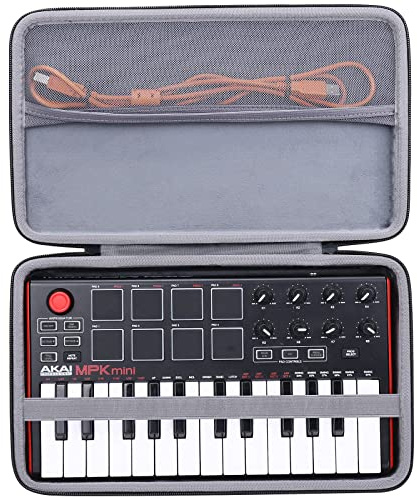co2CREA Hard Travel Case for AKAI Professional MPK Mini MK3/ MPK Mini Play | Shockproof EVA Shell with Carrying Handle for Outdoor Travel, Case Only