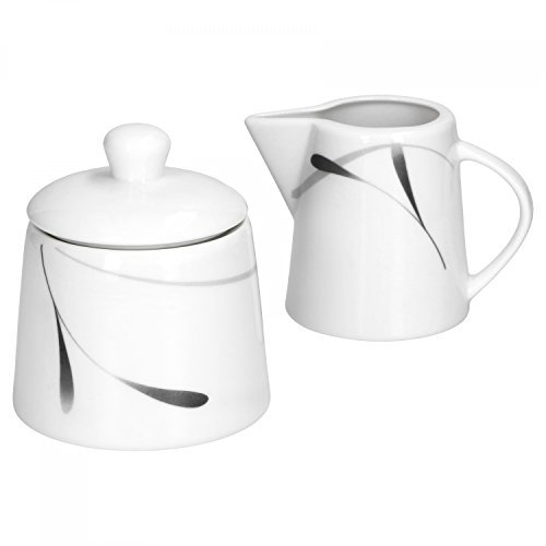 Set de décoration pour café avec pot à lait et sucrier en porcelaine blanche