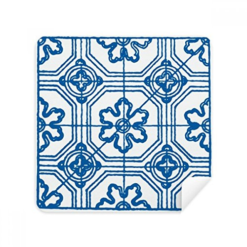 Talavera (Blau Muster Blume Ilustration Brille Reinigungstuch Handy-Display von Wildleder Stoff 2