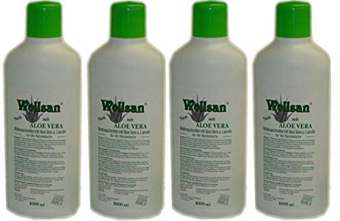 Wollsan - Detergente para lana con aloe vera y lanolina (4 x 1000 ml)