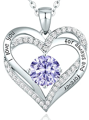 CDE Kette Damen 925 Sterling Silber Herz Anhänger Halskette für Frauen Schmuck Geburtstags Geschenk für Sie Freundin Weihnachten Valentinstag Muttertags