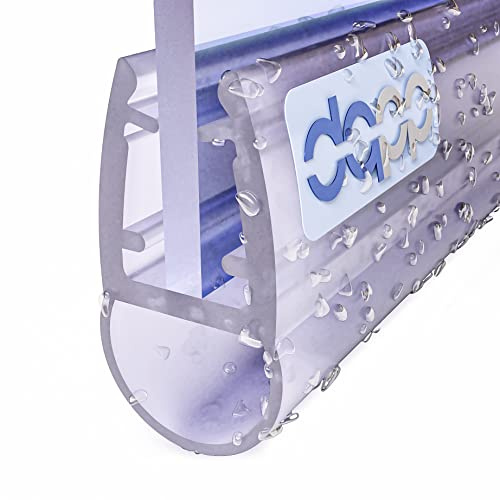 DQ-PP Duschdichtung 100cm – für 6mm - 8mm Glastür Stärke – UK07 – Wasserablaufprofil Wasserabweisprofil – Duschabdichtung Duschwand – Ersatzteile für Duschkabine – Transparent