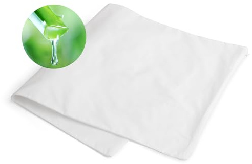 Mediflow Aloe Vera Kissenbezug mit Reißverschluss, 100 % Baumwolle, beruhigender Schutz für empfindliche Haut, passend für Standard-, Queen-Size- und Jumbo-Kissen, maschinenwaschbar