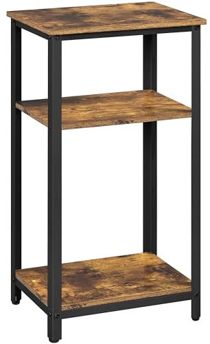 Yaheetech Vintage Telefontisch, Beistelltisch mit 3 Ablagen, Kleiner Nachttisch, Sofatisch, 40 x 30 x 74,5 cm, Metallgestell, ideal für Wohnzimmer Schlafzimmer Büro