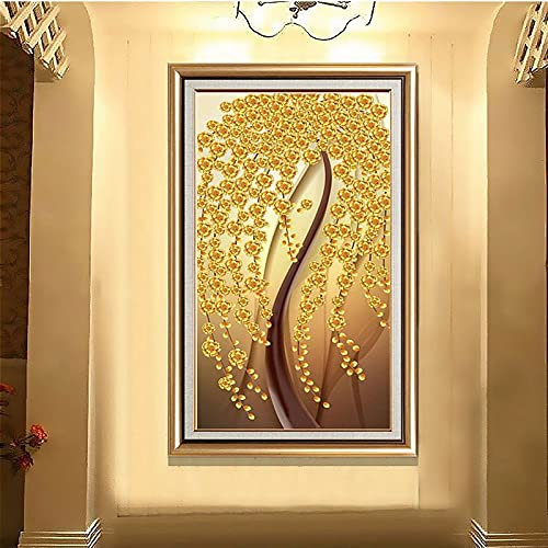 DIY 5D Diamond Painting Bild Kits Full Drill Geldbaum Groß Diamant Malerei nach Zahlen Kit Kunst Voll Dot Crystal Strass Mosaik Stickerei Kreuzstich Handwerk für Home Wanddekoration 80x180cm