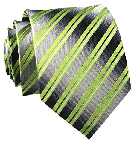 Rosiika Corbatas de diseño para hombre, estampado a cuadros y a rayas, estilo formal, para negocios, bodas y fiestas, lime green, Taille unique
