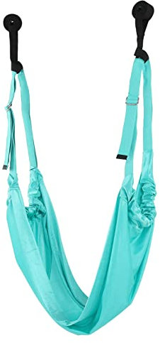 SPYMINNPOO Aerial Yoga Schaukel Set, Aerial Yogatuch Hammock Stretch Gurt Bein Taille Rücken Stretching Yoga Hängematte Schaukel Fitness Band Hammock Swing Kit(Grün)