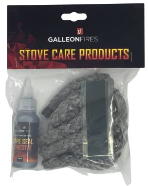13mm Stove Standard Rope for Stove Door, Replacement Rope Pack, Black Rope Seal kit (with 50ml Super Seal) 13mm x 2M