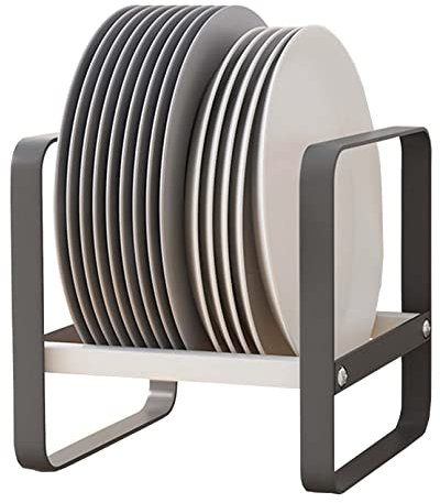 AGSYFF Abtropfgestell, Küchentellerregal, Schrank, Geschirrtrockner, Blech, Tellerregal, Schneidebrett, Backutensilien, Serviertablett, Topfdeckelhalter (schwarz)
