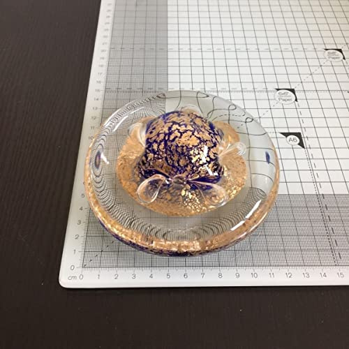 Schönes Paperweight/Briefbeschwerer Glas flacher Körper 12cm