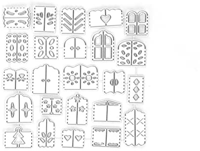 Plantilla de troquelado metálico para mini ventanas con 24 formas, herramienta de estampado en relieve | Para álbumes de recortes, creación de tarjetas y decoración de álbumes de forma casera