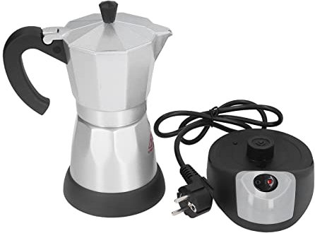 Macchina Per Caffè Espresso 480W 300ML, Caffettiera Elettrica, Caffettiera con Filtro Elettrico Caffettiera in Alluminio Moka Caffettiera Moka Macchina Per Caffè Espresso Spina UE da 220 V a 240 V