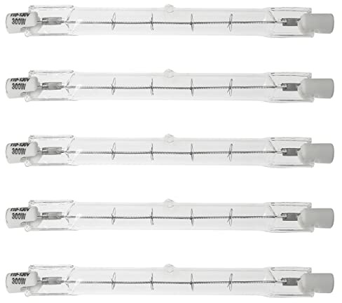 SQXBK 5PCS J Type T3 Halogen Bulbs Halogen Bulbs J118 R7S Double Ended Filament Flood Halogen Tungsten Light Tube Bulb Double Ended Filament Flood Lights Quartz Tube Lamps 110-130V 300W