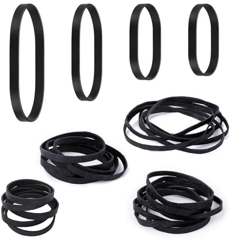 80 Stücke Gummibänder Schwarz Gummis Gummiringe Naturkautschuk Elastische Breite Dicke UV-Hitze-Kältebeständige Gummibänder Gummiband Haushaltsgummi für Camping Survival Robuste Bürobedarf（4/5/6/8cm）