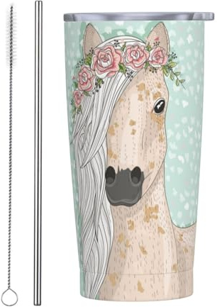 Vasos personalizados, tazas de acero inoxidable personalizadas de 20 onzas, taza de café de viaje aislada con tapa y botella de agua con pajita, regalo personalizado para familiares y amigos, lindo