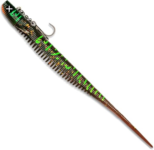 Monkey Lures Stalking Lui 25 cm - Vertikal Angeln Köder - Zander Gummifisch, Zander Angeln, Zanderköder, Vertikalangeln, Kunstköder zum Raubfischangeln, Angelköder
