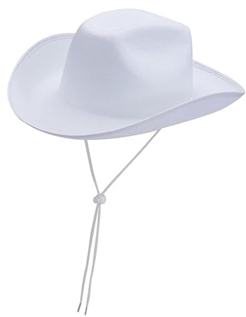 Aymzbd Western-Cowboy-Hut, Sonnenhut, Cowboy-Cowgirl-Hut, Sonnenhut für Camping, Festival, Angeln, Weiß