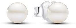 PANDORA Timeless Behandelte 4,5 mm Süßwasserzuchtperle Ohrstecker aus Sterling Silber, 293168C01