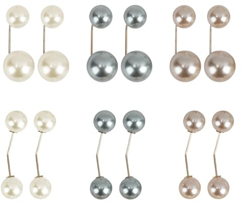 Set de 12 Broches de Perlas y Cristal para Mujeres - Clips Elegantes para Decoración de Ropa, Suéteres, Bufandas y Vestidos - Accesorios de Moda para Mujeres y Chicas