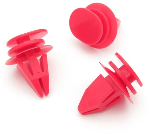 VVO Fasteners Plastic Side Skirt, Sill Moulding Cover Trim Clip, Red (Pack of 10)