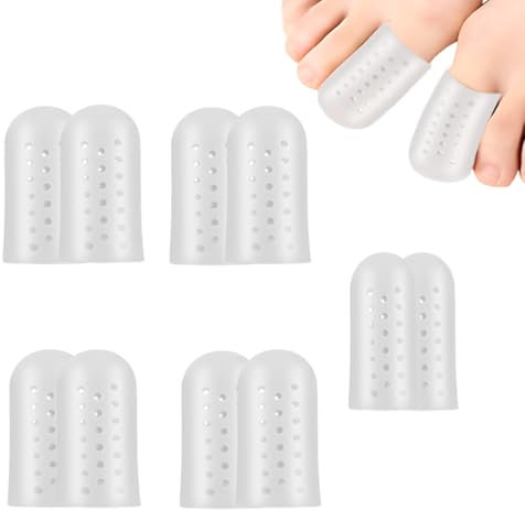 10 Stück Zehenschutz Großer Zeh,Gel Zehenkappen, Zehenschutzkappe, Polster Zehenpflaster, Zehenschoner, Zehenkappe Atmungsaktiv Großer Zeh, Anti Blasen Schutz Zehenschoner Silikon