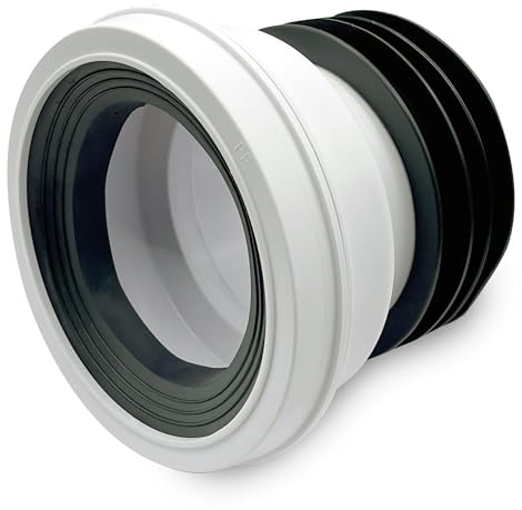 CranPlas CP116 Straight Pan Connector | 110mm (4”) Toilet Waste Fitting for Horizontal Outlet Pans | Compatible with PVC or Cast-Iron Soil Pipe | Compact, Sealed, Easy-Fit Design