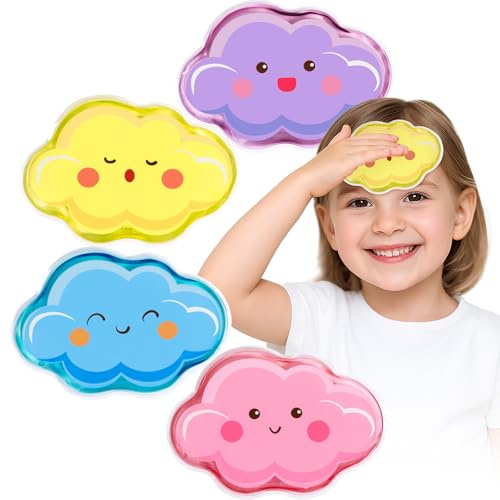 Hilph Kühlkissen Kühlpads für Kinder, 4 Kleine Ungiftig Gel Kühlkissen Coolpack für Weisheitszahn, Verletzungen, Juckreiz, Schwellung