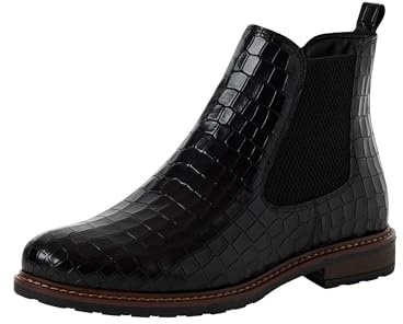 Tamaris Bottines élégantes pour femme Noir 1-25056-41, Blk Lea Croco, 39 EU