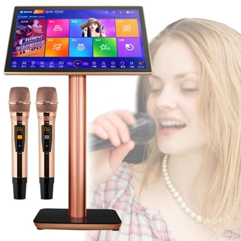 Sistema Karaoke Professionale da 19,5/22 Pollici, Macchina Karaoke Touch Screen Capacitivo con 2 Microfoni Wireless, 1,1 Milioni di Canzoni da Scaricare dal Cloud, per Casa, Bar, Festa (19,5 Pollici