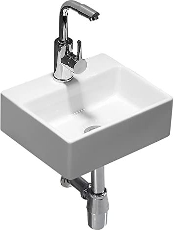 Lavandino da appoggio Lavandino da Parete Piccolo lavandino da Bagno 13 Bianco Rettangolare Lavandino da appoggio Lavandino in Porcellana Fatta a Mano in Ceramica per Bagno Toil