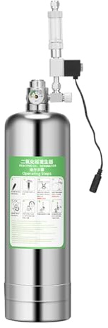CO2 Generator System Kit CO2 Edelstahl Zylinder Generator System mit Magnetventil Bubble Diffusor Kohlendioxid Reaktor Kit für Pflanzen Aquarium