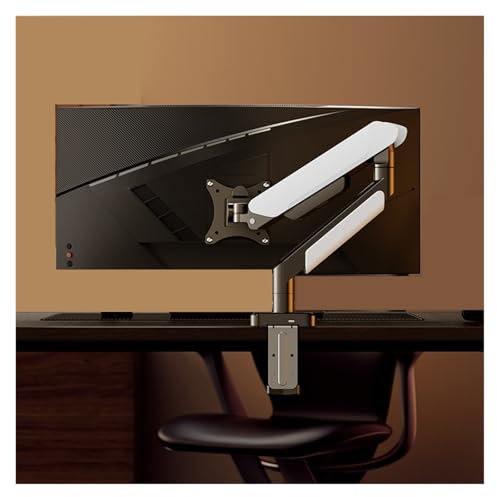 Monitor cantilever bracket robotic arm computer laptop desktop lift wall-mounted heightening arm dual-screen desktop clamp table(Black and white)