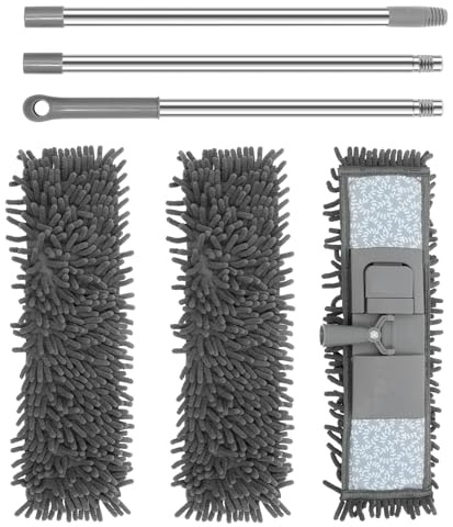 Wall Cleaner Mop with 135cm Long Handle, Wall Dust Cleaning Mop for Washing Walls with 2 Microfiber Reusable Pads,Floor Dry Wet Dust Mops for Floor ,Ceiling Cleaner, Baseboard Duster