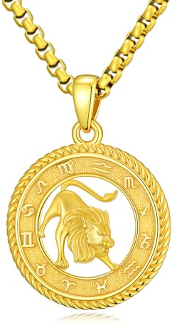 PARYFO 12 Sternzeichen Anhänger Halskette 925 Sterling Silber Oxidiert/Gold Anhänger Sternzeichen Kette Astrologie Schmuck Geburtstag Geschenke für Männer Frauen, mit Edelstahlkette
