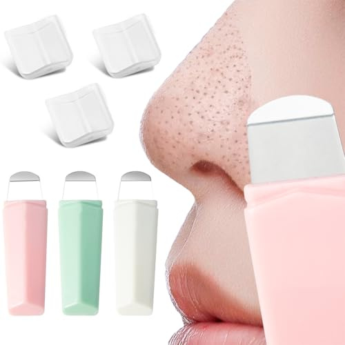 JYNXOR 3 Stück Silikon Nasen Mitesserentferner, Mitesser Schaber, Werkzeuge zum Entfernen Von Mitessern, Blackhead Remover, Spatel zur Tiefenreinigung der Haut milder und sicherer Gesichtsschaber