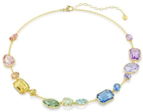 Swarovski Gema Halskette, Verschiedene Schliffe, Mehrfarbig, Goldlegierungsschicht