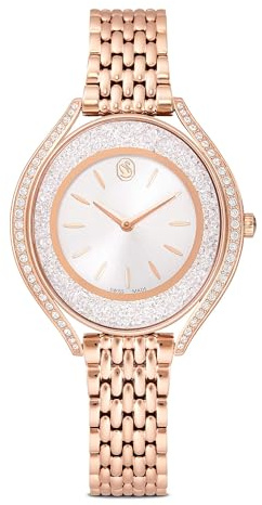 Swarovski Crystalline Aura Uhr, Schweizer Produktion, Metallarmband, Roséfarben, Roségoldfarbenes Finish